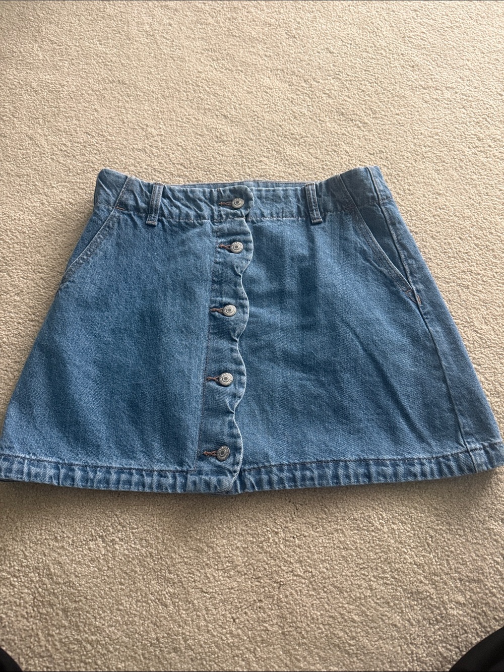 Old Navy Light Blue Denim Button-Front Mini Skirt